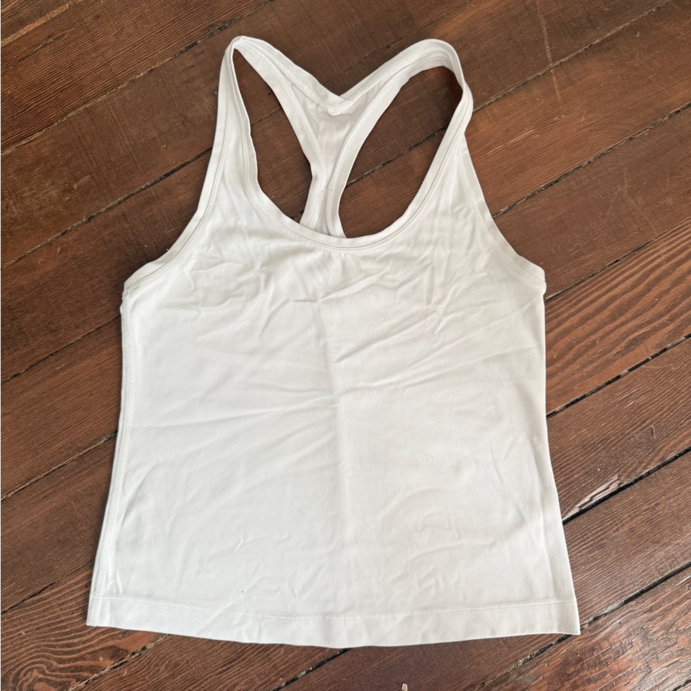 Lululemon Athletica White Fitted Tank Top